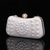 economico Clutch e borsette da sera-elegante pochette di perle – lussuosa borsa da sera con perline bianche, manico in perle e chiusura in cristallo, perfetta per matrimoni, feste ed eventi formali