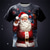 cheap Men&#039;s Graphic Tshirts-Graphic Santa Claus Daily Designer Retro Vintage Men&#039;s 3D Print T shirt Tee Sports Outdoor Holiday Going out Christmas T shirt Light Blue Black / White Black Short Sleeve Crew Neck Shirt Spring