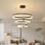 abordables Éclairages circulaires-suspension 40+60+80 cm dimmable cercle / rond design aluminium style moderne noir contemporain moderne 220-240v