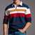cheap Classic Polo-Stripe Men&#039;s Casual 3D Print Rugby Polo Outdoor Casual Daily Streetwear Terry Long Sleeve Zip Polo Shirts Red Navy Blue Fall &amp; Winter S M L Micro-elastic Lapel Polo