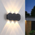 abordables luces de pared al aire libre-Lámpara de pared led para exteriores 2w 4w 6w 8w iluminación arriba/abajo lámpara de pared curvada impermeable ip65 de doble cabeza para interiores lámpara de dormitorio moderna ac85-265v