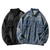 cheap Men&#039;s Printed Coats-Skulls Casual Men&#039;s Coat Denim Jacket Sports &amp; Outdoor Going out Weekend Fall &amp; Winter Turndown Long Sleeve Black Blue M L XL Denim Jacket