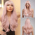 cheap Synthetic Trendy Wigs-Synthetic Wig Curly Neat Bang Wig Long Brown Pink Synthetic Hair Women&#039;s Fashionable Design Natural Easy to Carry Pink Brown Christmas Party Wigs