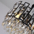 baratos Design de Lanterna-lustre de cristal moderno para sala de estar sala de jantar luz preta lustre redondo led lustres cozinha quarto iluminação interior moderno lustre led 110-240v