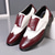 cheap Formal-Men’s White and Burgundy Wingtip Oxford Brogue Shoes, Gatsby-Inspired Glossy Leather Spectator Dress Shoes for 1920s Jazz Party, Vintage Wedding, and Themed Formal Events
