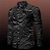 cheap Men&#039;s Printed Shirts-Embossed Relief Pattern Vintage Men&#039;s Shirt Outdoor Street Casual Daily Fall &amp; Winter Turndown Long Sleeve Black Gray S M L Shirt