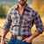 cheap Men&#039;s Casual Shirts-Plaid / Check Vintage Men&#039;s Shirt Daily Wear Going out Weekend Fall &amp; Winter Turndown Long Sleeve Royal Blue, Blue S, M, L 4-Way Stretch Fabric Shirt