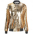 cheap Tops-Women&#039;s Sequin Fitted Long Sleeve Zipper Blazer Bomber Jacket Retro Vintage Disco 1980s TS Style