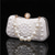economico Clutch e borsette da sera-elegante pochette di perle – lussuosa borsa da sera con perline bianche, manico in perle e chiusura in cristallo, perfetta per matrimoni, feste ed eventi formali