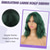 cheap Party Wigs-Green Wigs Dark Green Wavy Bob Wig with Curtain Bangs Synthetic Short for Women(Green)