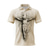 tanie Koszulki polo z nadrukiem-Wytłaczany wzór Jezus Męskie Zabytkowe 3D Nadruk Na zewnątrz Dzienne zużycie Streetwear Poliester Krótki rękaw Wieczorne Koszulki polo Czarny Biały Jesień S M L Polo z klapami