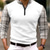 cheap Long Sleeve Polo-Plaid Men&#039;s Business 3D Print Zip Polo Outdoor Casual Daily Streetwear Polyester Long Sleeve Zip Polo Shirts Black White Fall &amp; Winter S M L Micro-elastic Lapel Polo