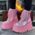 cheap Platform Boots-Women&#039;s Boots Platform Boots Plus Size Goth Boots Party Daily Color Block Booties Ankle Boots Platform Wedge Heel Punk Fashion Gothic PU Black White Pink