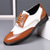 cheap Formal-Men’s White and Burgundy Wingtip Oxford Brogue Shoes, Gatsby-Inspired Glossy Leather Spectator Dress Shoes for 1920s Jazz Party, Vintage Wedding, and Themed Formal Events