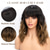 cheap Synthetic Trendy Wigs-Short Wavy Wig with Bangs for Women Shoulder Length Bob Curly Women‘s Charming Synthetic Wigs with Natural Wavy Black To Brown Heat Resistant Hair for Daily Party Use Christmas Party Wigs