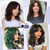 cheap Party Wigs-Green Wigs Dark Green Wavy Bob Wig with Curtain Bangs Synthetic Short for Women(Green)