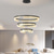abordables Éclairages circulaires-suspension 40+60+80 cm dimmable cercle / rond design aluminium style moderne noir contemporain moderne 220-240v