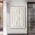 cheap Abstract Paintings-Heavy Textured Thick Acrylic 3D Abstract Beige White Oil Painting Canvas Picture Wall Art Hand Painted framed Artwork Stretched Frame Ready to Hang