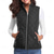 abordables Vestes-gilet de randonnée femme haut sans manches extérieur thermique chaud séchage rapide poche zippée doux hiver poche zippée sportif gris foncé noir blanc chasse pêche escalade