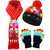 cheap Santa Hat &amp; Accessories-2023 New Jacquard LED Glow Christmas Hat Scarf Set Autumn and Winter Festival Pattern Multi color Jacquard