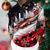voordelige heren kerstpolo-Kerstboom Voor heren Casual 3D Afdrukken golfpolo Buiten Casual / Dagelijks Streetwear Polyester Lange mouw Strijkijzer Poloshirt Wijn Marineblauw Herfst winter S M L Micro-elastisch Revers polo