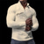 tanie klasyczna koszulka polo-Litera Męskie Biznes 3D Nadruk Koszulka polo z waflami Na zewnątrz Codzienne Streetwear Poliester Długi rękaw Wieczorne Suwak Koszulki polo Czarny Biały Jesień i zima S M L Średnio elastyczny Polo z