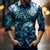 cheap Men&#039;s Printed Shirts-Men&#039;s 3D Shirt Optical Illusion Line Vintage Abstract Men&#039;s Shirt Outdoor Street Casual Daily Fall &amp; Winter Turndown Long Sleeve Blue Gray Shirt Formal Fabric