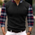 preiswerte Poloshirt mit langen Ärmeln-Plaid Herren Geschäftlich 3D Bedruckt Zip Polo Outdoor Casual Strassenmode Polyester Langarm Zip Polo-Shirts Schwarz Wein Herbst Winter S M L Mikro-elastisch Revers-Polo