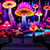 cheap Blacklight Tapestries-Mushroom Fantasy Blacklight Tapestry Glow in the Dark Glow Party UV Reactive Trippy Misty Nature Landscape Hanging Tapestry Wall Art Mural for Living Room Bedroom