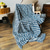 billige hjem-blå plaid stil linned tæppe med frynser til sofa/seng/sofa/gave, naturlig vasket hør ensfarvet blød åndbar hyggelig bondegård boho boligindretning