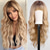 cheap Synthetic Trendy Wigs-Ombre Blonde Wigs with Bangs Long Curly Wig for Women Blonde Long Wavy Wig Synthetic Hair Wig for Party Cosplay Daily Use 24IN