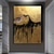 cheap People Paintings-Large Hand Painted black and gold painting Acrylic foil painting on canvas Wall Art  abstract art abstract painting gold firgure painting black painting Home Decoration Decor ready to hang or canvas