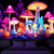 cheap Blacklight Tapestries-Mushroom Fantasy Blacklight Tapestry Glow in the Dark Glow Party UV Reactive Trippy Misty Nature Landscape Hanging Tapestry Wall Art Mural for Living Room Bedroom