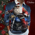 olcso férfi karácsonyi póló-Mikulás Férfi Absztrakt 3D Nyomtatott Zip Polo golf póló Szabadtéri Alkalmi / Napi Utcai öltözék Poliészter Hosszú ujj Térfogatcsökkenés Cipzár Pólóingek Sötétkék Kék Ősz &amp; tél S M L Lapel Polo