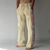 cheap Casual Pants-Men&#039;s Linen Pants Trousers Summer Pants Beach Pants Drawstring Elastic Waist 3D Print Geometric Pattern Graphic Prints Comfort Casual Daily Holiday 20% Linen Vintage Ethnic Style Black Navy Blue