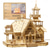 cheap Jigsaw Puzzles-3D Wooden Puzzle Villa House Royal Castle with Light Assembly Toy Kid Adult DIY Model Kits Desk Decoration for Gift