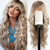 cheap Synthetic Trendy Wigs-Ombre Blonde Wigs with Bangs Long Curly Wig for Women Blonde Long Wavy Wig Synthetic Hair Wig for Party Cosplay Daily Use 24IN