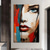 cheap People Paintings-Hand Painted Wall Art Colorful Face painting Wall Art Woman Portrait Canvas Painting Abstract Girl Oil Painting Wall Decor Art Home Decoration ready to hang or canvas