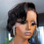 cheap Human Hair Lace Front Wigs-Human Hair 13x4 Lace Front Pixie Cut Wig Wave Bob Transparent Lace Front Human Hair Wigs Brazilian Lace Frontal Wigs For Women Side Part Short Curly Wig