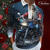 olcso férfi karácsonyi póló-Mikulás Férfi Absztrakt 3D Nyomtatott Zip Polo golf póló Szabadtéri Alkalmi / Napi Utcai öltözék Poliészter Hosszú ujj Térfogatcsökkenés Cipzár Pólóingek Sötétkék Kék Ősz &amp; tél S M L Lapel Polo