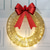 cheap Decorative Lights-20inch Christmas Wreath with Light Iron Luminous Bow Garland LED Light-up Warm White Light Scene Decoration 30/40/50cm AA Battery Powered