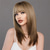 cheap Synthetic Trendy Wigs-Synthetic Brown Ombre Blonde Wigs With Bangs Natural Soft Straight Layered Hair Wig For Women Daily Party High Density Heat Resistant