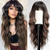 cheap Synthetic Trendy Wigs-Ombre Blonde Wigs with Bangs Long Curly Wig for Women Blonde Long Wavy Wig Synthetic Hair Wig for Party Cosplay Daily Use 24IN