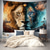 cheap Animal Tapestries-Yinyang Dual Lions Hanging Tapestry Wall Art Large Tapestry Mural Decor Photograph Backdrop Blanket Curtain Home Bedroom Living Room Decoration
