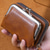 cheap Card Holders &amp; Cases-2023 Women New Retro Genuine Leather Rivet Short Wallet Zipper Coin Card Holder Female Coin Clutch Wallets Purse Money Bag