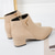 tanie Buty do kostki-Damskie Botki Rozmiar plus Na zewnątrz Codzienny Jednokolorowe Botki Botki Zima Obcas słupek Masywny obcas Elegancja Plusz Codzienny Sztuczny zamsz PU Zamek Czarny Czerwony Beżowy