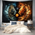 cheap Animal Tapestries-Yinyang Dual Lions Hanging Tapestry Wall Art Large Tapestry Mural Decor Photograph Backdrop Blanket Curtain Home Bedroom Living Room Decoration