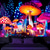 cheap Blacklight Tapestries-Mushroom Fantasy Blacklight Tapestry Glow in the Dark Glow Party UV Reactive Trippy Misty Nature Landscape Hanging Tapestry Wall Art Mural for Living Room Bedroom