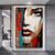 cheap People Paintings-Hand Painted Wall Art Colorful Face painting Wall Art Woman Portrait Canvas Painting Abstract Girl Oil Painting Wall Decor Art Home Decoration ready to hang or canvas