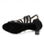 cheap Latin Shoes-Women&#039;s Latin Shoes Prom Professional Rumba Suede Shoes Heel Solid Color High Heel Peep Toe Buckle Adults&#039; Black